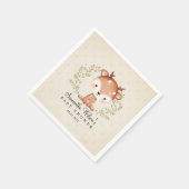 男女兼用ベビー子鹿の赤ちゃんシャワー スタンダードカクテルナプキン (角)