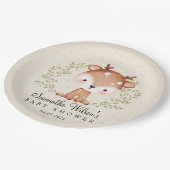 男女兼用ベビー子鹿の赤ちゃんシャワー ペーパープレート (アングル)