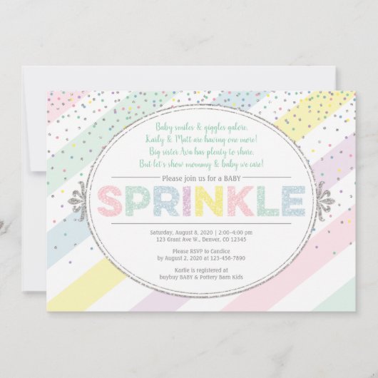 男女兼用ベビー振数々のりかけ 招待状 (正面)