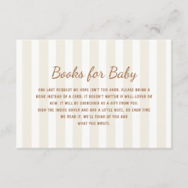 男女兼用ベージュ色ストライプベビー本 エンクロージャーカード