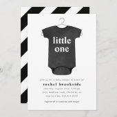 男女兼用ボディスーツ赤ちゃんシャワー招待状 (正面/裏面)