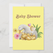 男女兼用ママとベビーかわいい赤ちゃんシャワー 招待状 (裏面)