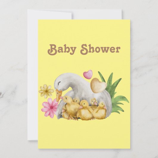 男女兼用ママとベビーかわいい赤ちゃんシャワー 招待状 (裏面)