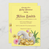 男女兼用ママとベビーかわいい赤ちゃんシャワー 招待状 (正面/裏面)