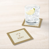 男女兼用ミニマル紙コースターそれがベビー スクエアペーパーコースター (インサイチュ)