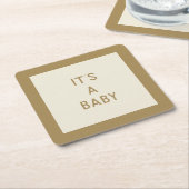 男女兼用ミニマル紙コースターそれがベビー スクエアペーパーコースター (アングル)