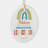 男女兼用レインボー生まれたばかりの統計 セラミックオーナメント (右)