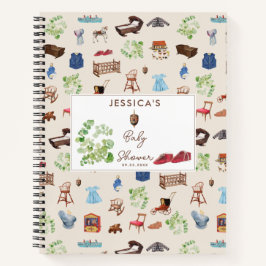 男女兼用ヴィンテージおもちゃ赤ちゃんシャワーギフトリスト ノートブック