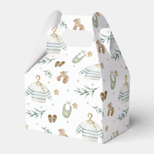 男女兼用ヴィンテージおもちゃ赤ちゃんシャワー フェイバーボックス (裏面サイド)