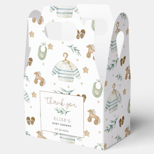 男女兼用ヴィンテージおもちゃ赤ちゃんシャワー フェイバーボックス (オープン)