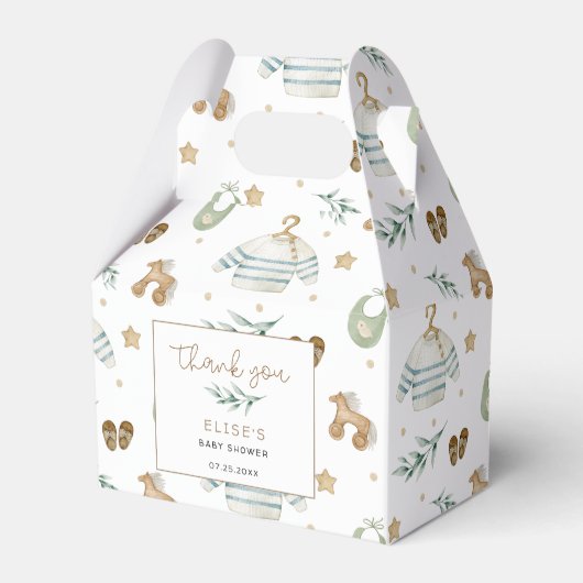 男女兼用ヴィンテージおもちゃ赤ちゃんシャワー フェイバーボックス (正面サイド)