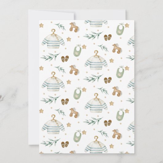 男女兼用ヴィンテージトイズベビシャワー招待状 招待状 (裏面)