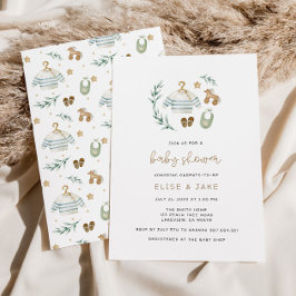 男女兼用ヴィンテージトイズベビシャワー招待状 招待状
