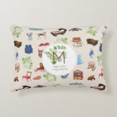 男女兼用ヴィンテージベビー子供部屋玩具パターン アクセントクッション (正面)