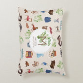 男女兼用ヴィンテージベビー子供部屋玩具パターン アクセントクッション (正面(垂直))