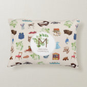 男女兼用ヴィンテージベビー子供部屋玩具パターン アクセントクッション (裏面)