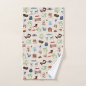 男女兼用ヴィンテージベビー子供部屋玩具パターン バスタオルセット (ハンドタオル)