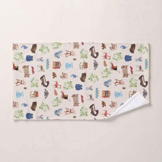 男女兼用ヴィンテージベビー子供部屋玩具パターン バスタオルセット (ハンドタオル)