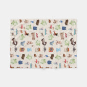 男女兼用ヴィンテージベビー子供部屋玩具パターン フリースブランケット (正面(横))