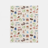 男女兼用ヴィンテージベビー子供部屋玩具パターン フリースブランケット (正面)