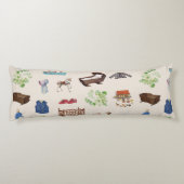 男女兼用ヴィンテージベビー子供部屋玩具パターン ボディピロー (裏面)