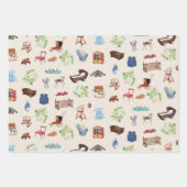 男女兼用ヴィンテージベビー子供部屋玩具パターン ラッピングペーパーシート (正面3)