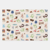 男女兼用ヴィンテージベビー子供部屋玩具パターン ラッピングペーパーシート (正面2)