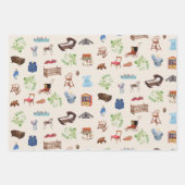 男女兼用ヴィンテージベビー子供部屋玩具パターン ラッピングペーパーシート (正面)