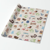 男女兼用ヴィンテージベビー子供部屋玩具パターン ラッピングペーパー (アンロールド)