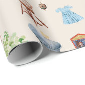 男女兼用ヴィンテージベビー子供部屋玩具パターン ラッピングペーパー (ロールコーナー)