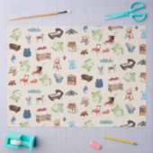 男女兼用ヴィンテージベビー子供部屋玩具パターン 薄葉紙 (クラフト)