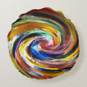 男女兼用渦巻き色カラフル ラウンドクッション (裏面)