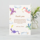 男女兼用童話魔法ドラゴンベビーシャワー サンキューカード (スタンド正面)