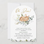 男女兼用緑Oh鹿赤ちゃんシャワー 招待状 (正面)