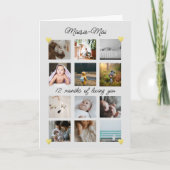 男女兼用誕生日1回目のフォトコラージュ カード (正面)