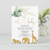 男女兼用金ゴールド緑のサファリ 招待状 (スタンド正面)