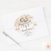 男女兼用雲9茶色のアイボリーテディベア ラウンドシール (封筒)