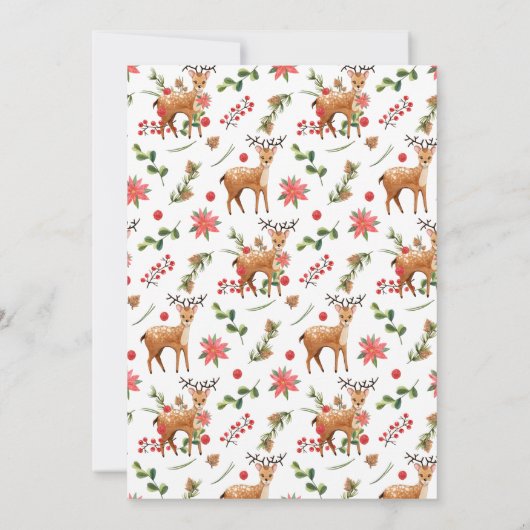 男女兼用 |トナカイのクリスマスベビーシャワー 招待状 (裏面)