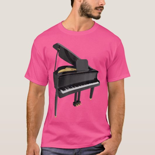 男女兼用 ピアノ音楽 Tシャツ メンズ レディース ボーイズ ガールズ (正面)