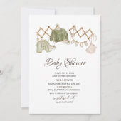 男女兼用 ボーホー調のベビーシャワー 招待状 (正面)