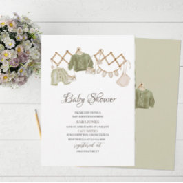 男女兼用 ボーホー調のベビーシャワー 招待状