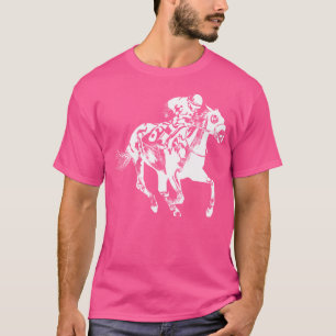 男女兼用 大人用・ジュニア ブラック 競馬 Tシャツ