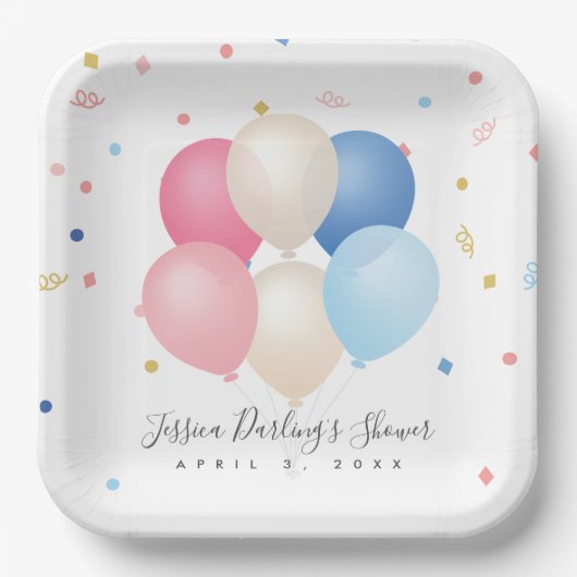 男女兼用 |赤ちゃんシャワーを表示 ペーパープレート (正面)