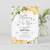 男女兼用Mommy to Bee Baby Shower 招待状 (スタンド正面)