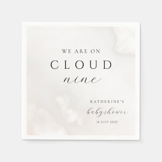 男女兼用On Cloud Nine Baby Shower スタンダードカクテルナプキン (正面)