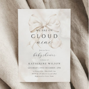 男女兼用On Cloud Nine Baby Shower 招待状
