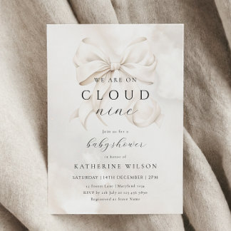 男女兼用On Cloud Nine Baby Shower 招待状