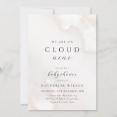 男女兼用On Cloud Nine Baby Shower 招待状 (正面)