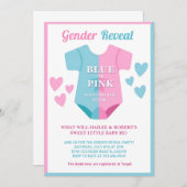 男女別に赤ちゃんシャワーを浴びる男女 招待状 (正面/裏面)