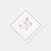 男女別に赤ちゃんシャワーを浴びる スタンダードカクテルナプキン (角)